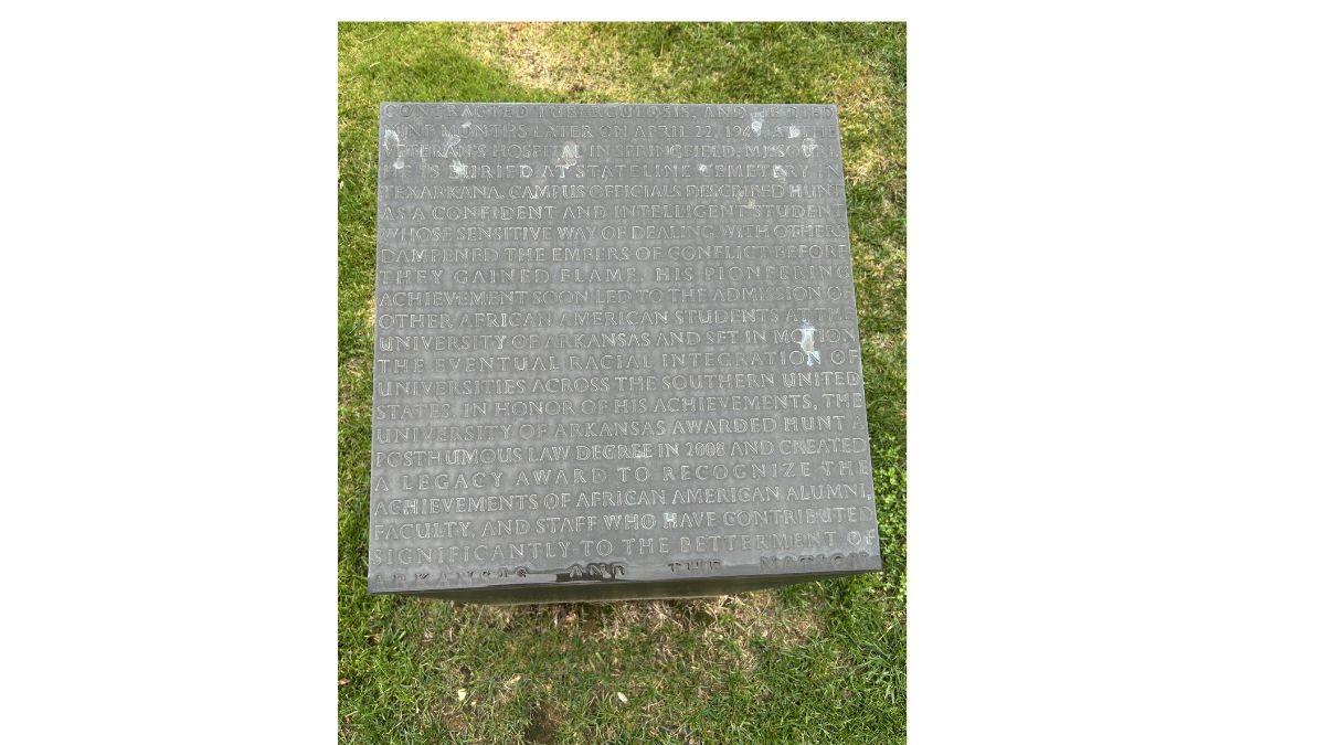 Silas Hunt memorial stone panel 3