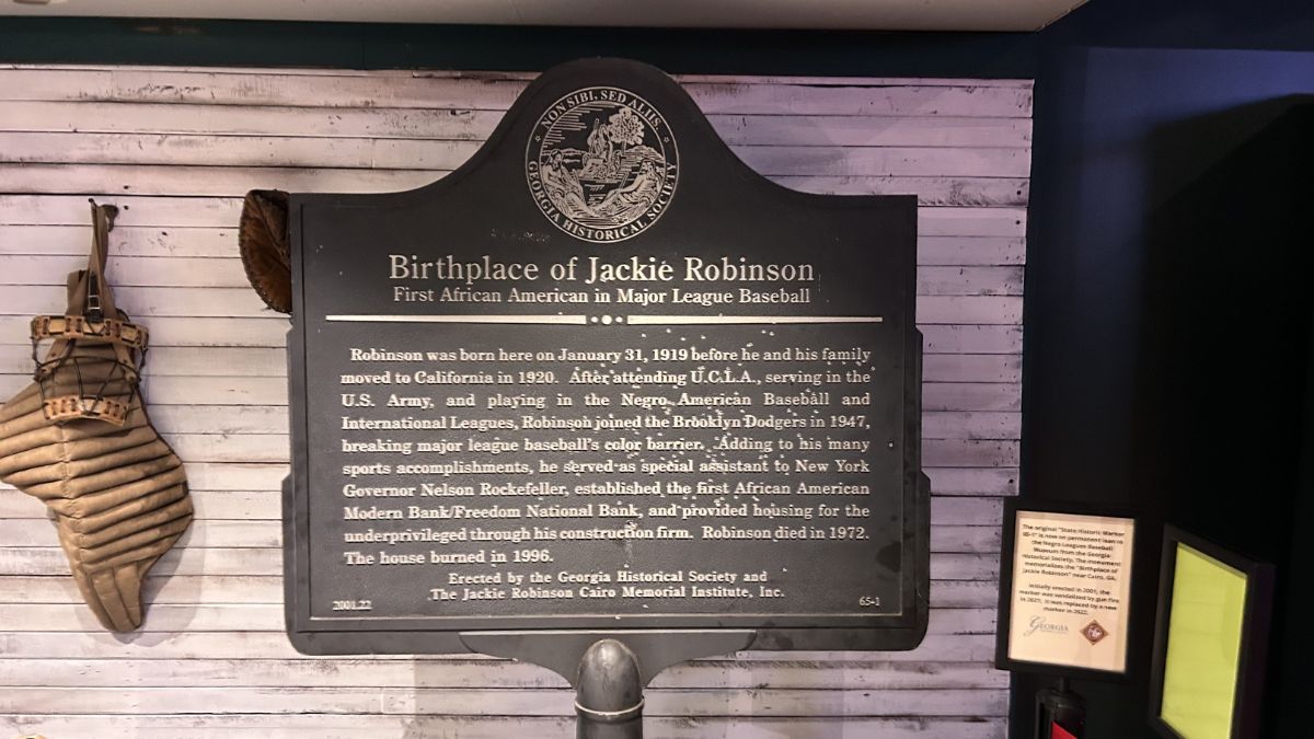 Birthplace of Jackie Robinson marker at NLBM