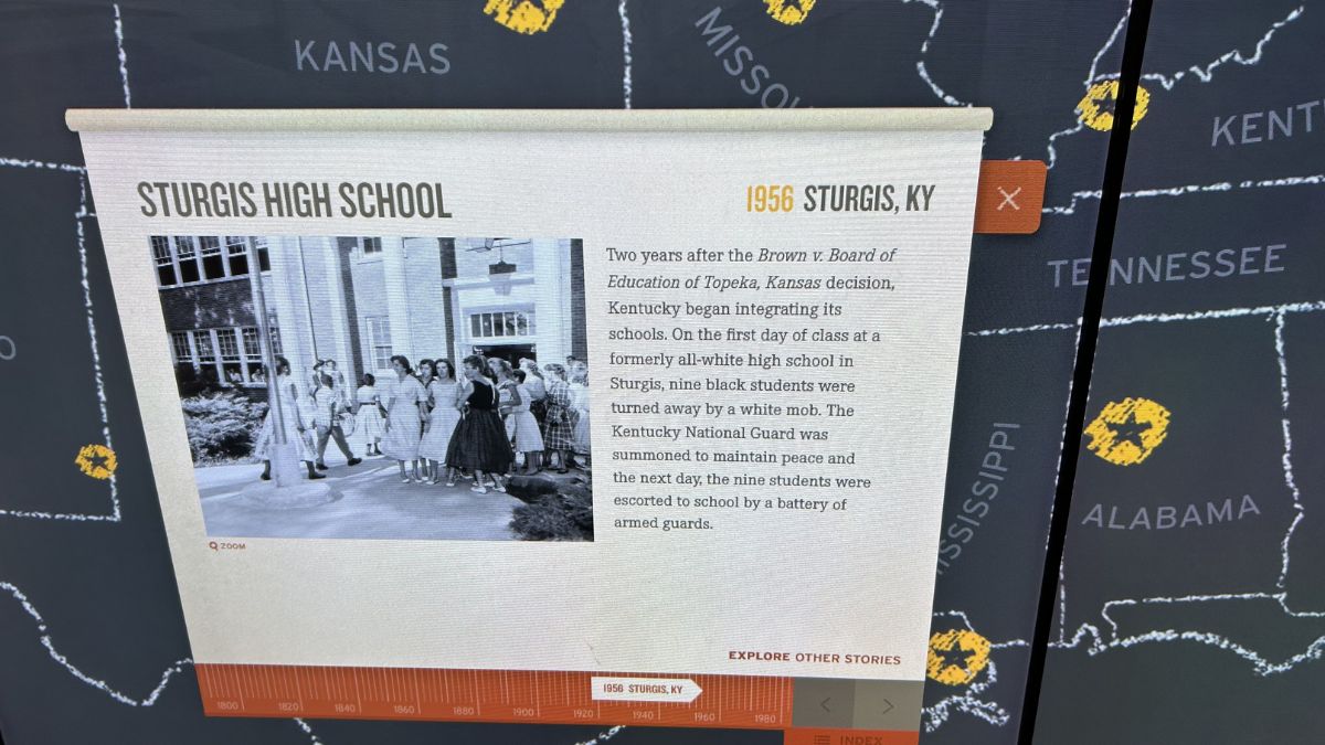 Civil Rights Museum exhibit on Sturgis High School, Kentucky 1956