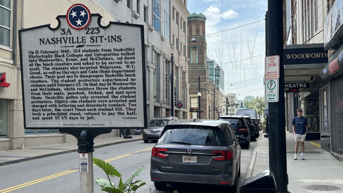 Nashville Sit-Ins historical marker outside Woolworths