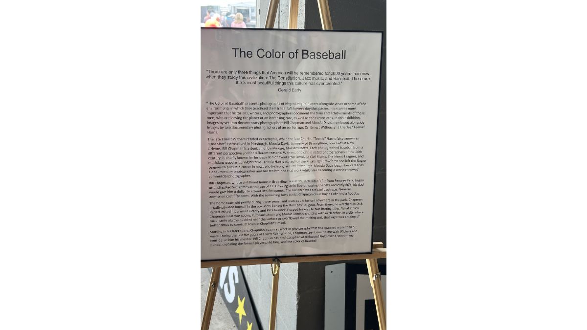 The Color of Baseball exhibit sign at Rickwood