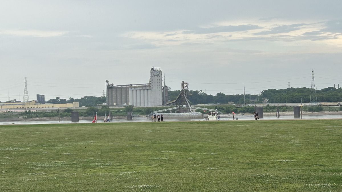 The Mississippi River from the Arch grounds